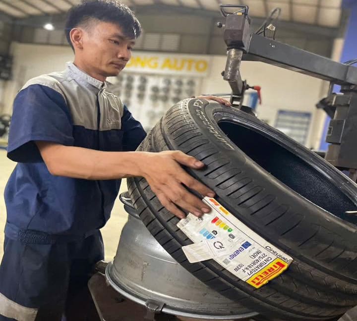 quy trình thay lốp xe ô tô